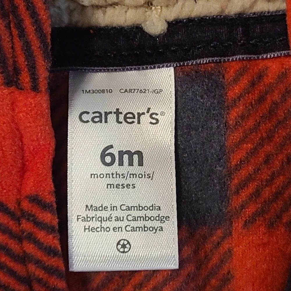 Carter's Red/Black Plaid Baby Vest with Black Leggings NWOT 6 Months